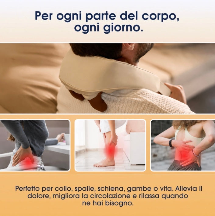 FisioSollievo™ Massaggiatore per collo, nuca e schiena con con funzione CaloreAttivo™