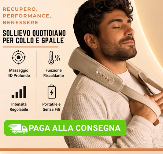 FisioSollievo™ Massaggiatore per collo, nuca e schiena con funzione CaloreAttivo