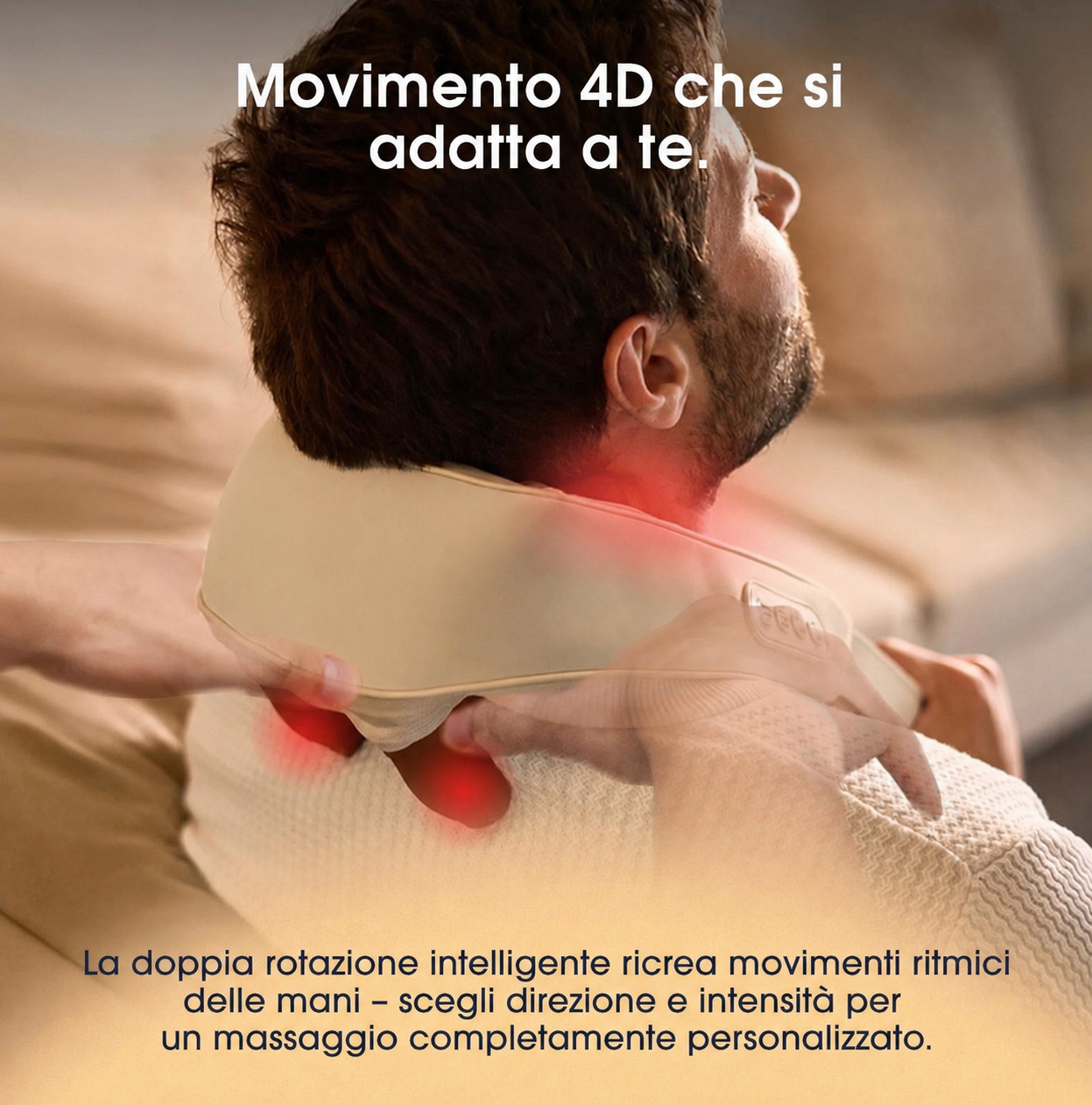 FisioSollievo™ Massaggiatore per Collo , nuca e schiena con funzione CaloreAttivo